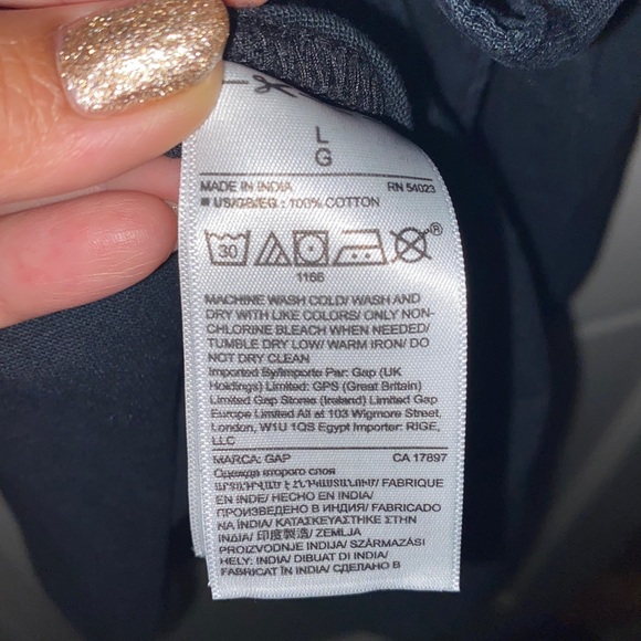 Gap Denim Black Long Sleeve Dress with Waist Tie in size Large - Picture 7 of 7